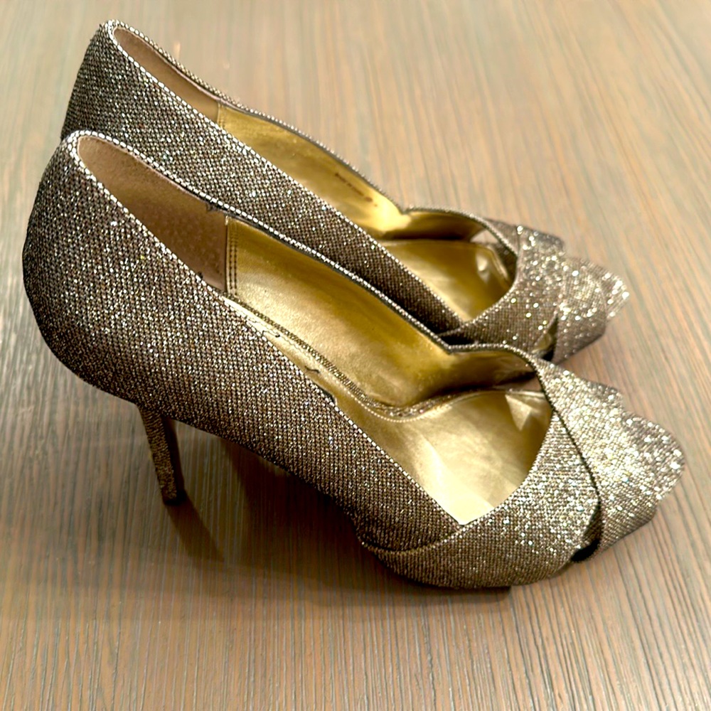 Nina gold sparkly heels
